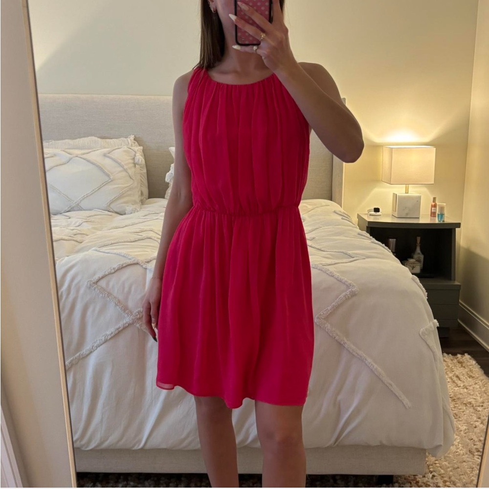 Alice + Olivia Fuchsia Pleated Dress